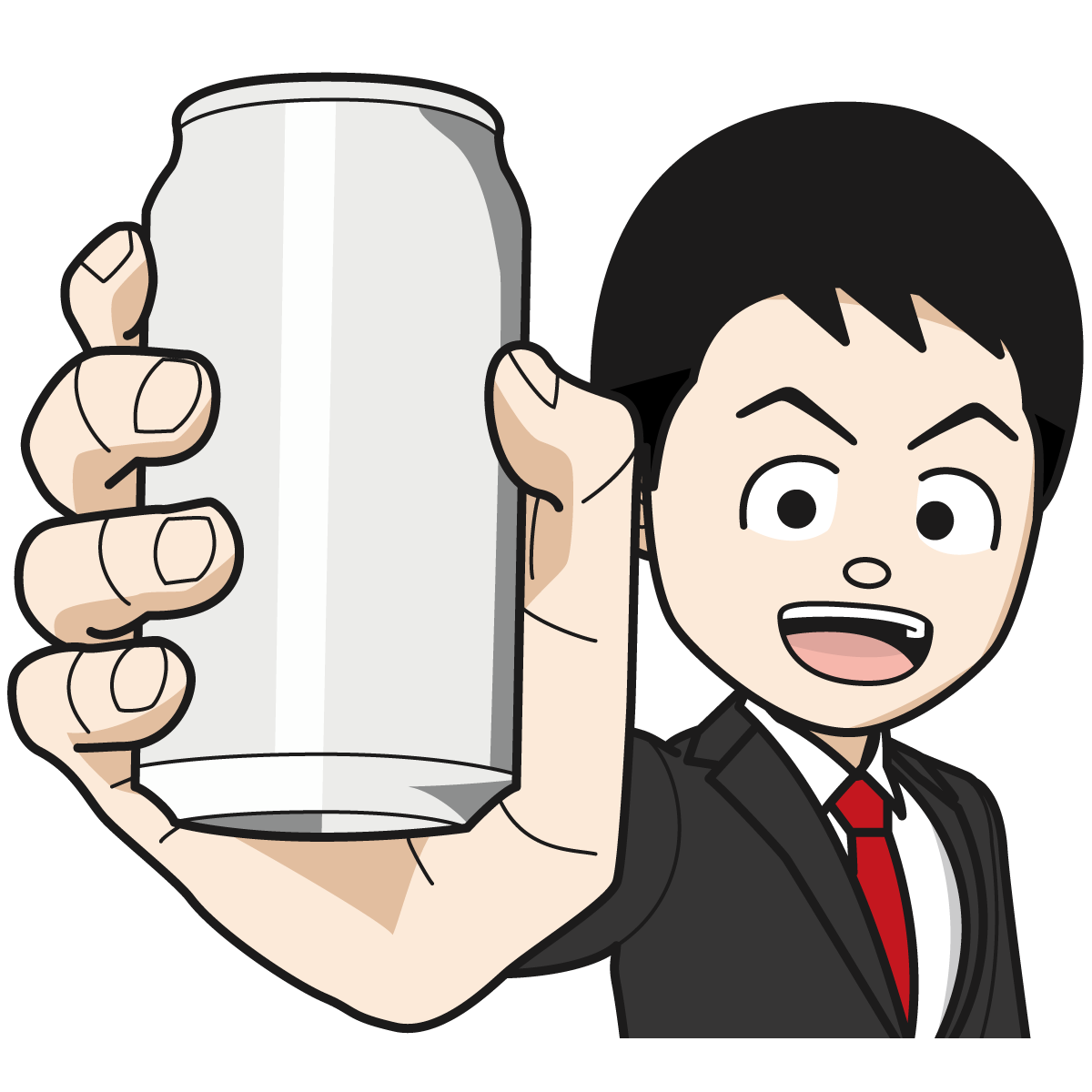缶 ビールをかざすサラリーマン 男 03 イラスト Mido Kichi