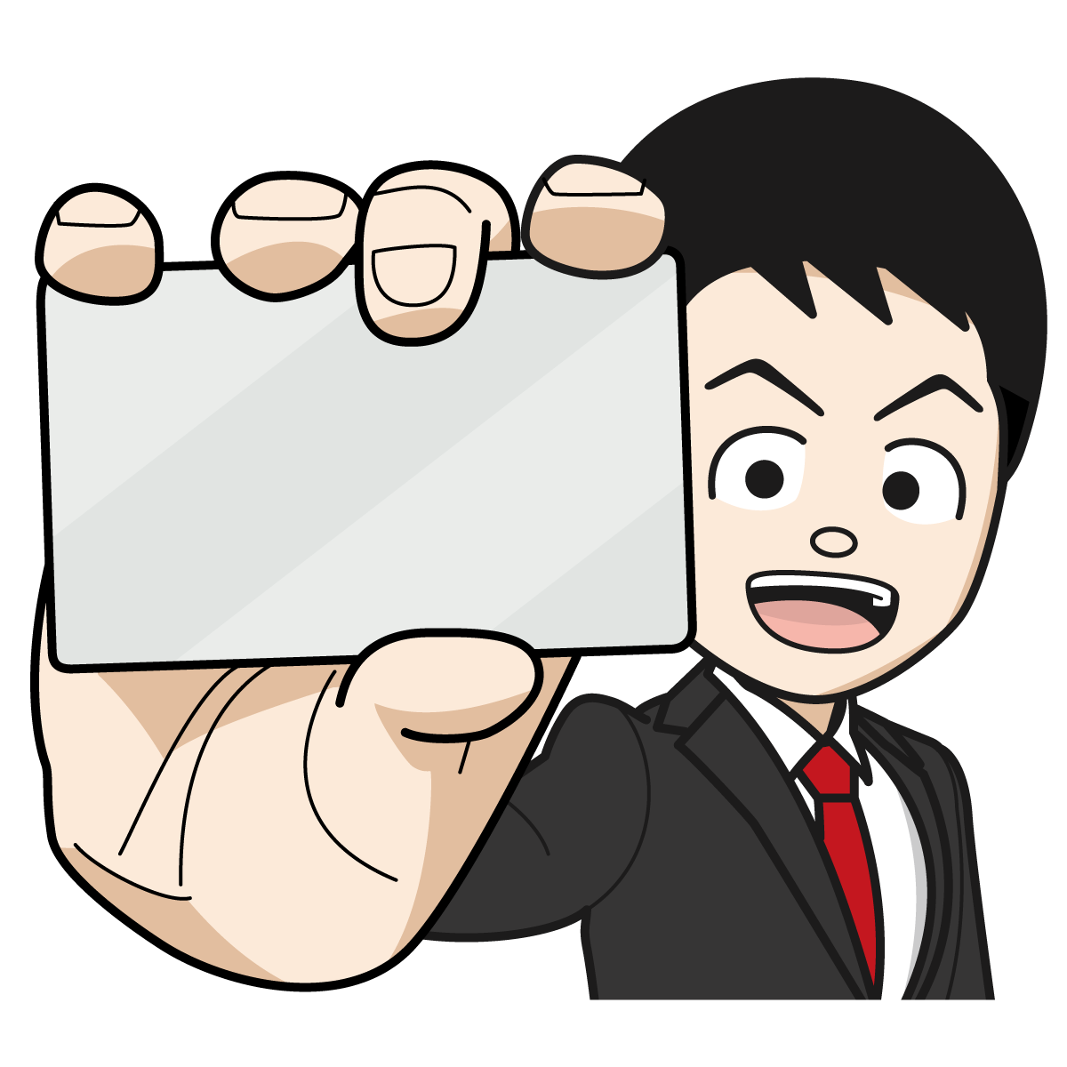 カードをかざすサラリーマン 男 04 イラスト Mido Kichi