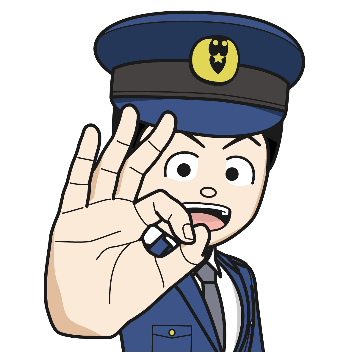 Okを出す警察官 男 11 Hand イラスト Mido Kichi