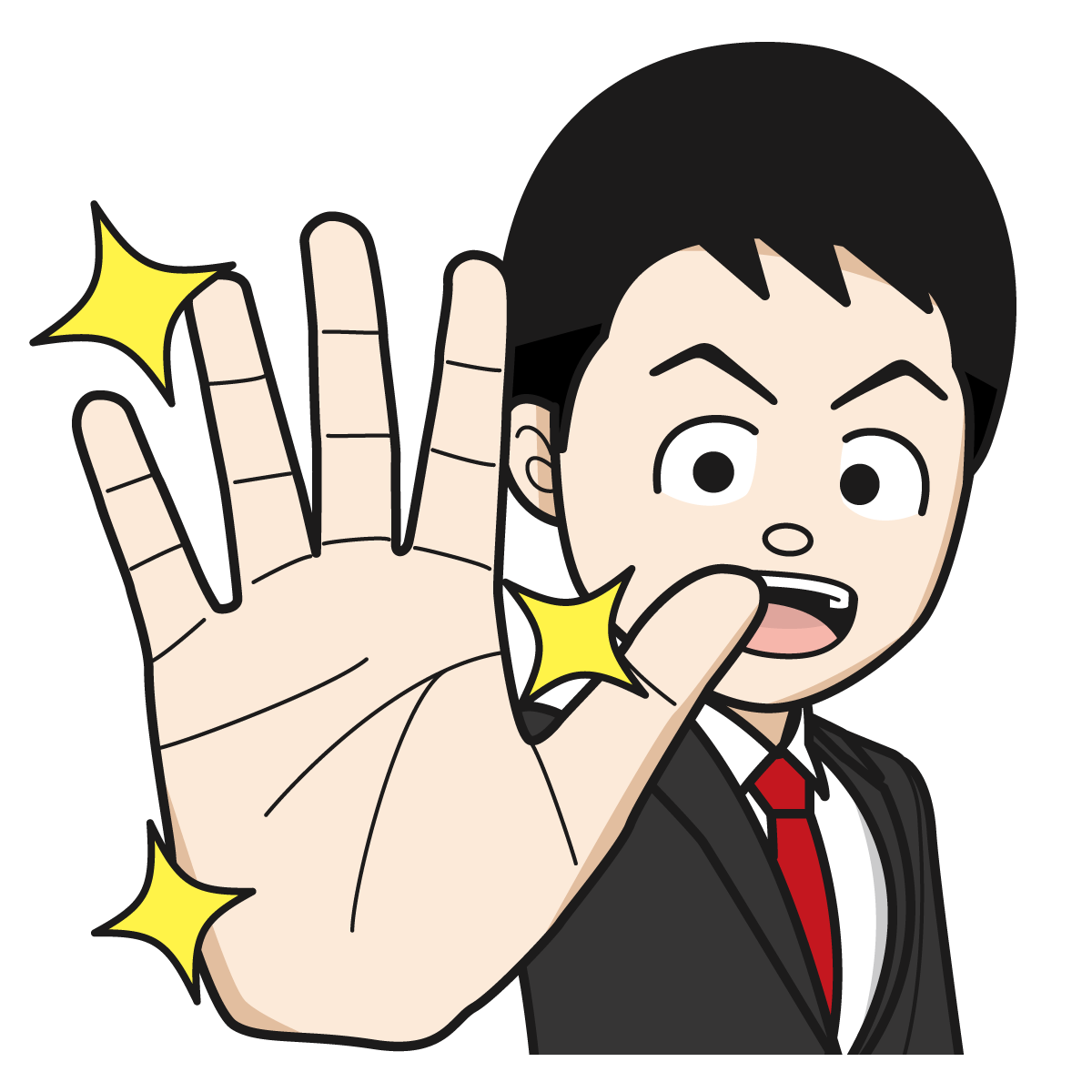 手洗いを見せるサラリーマン 銀行員 公務員 男 Hand 23 イラスト Mido Kichi