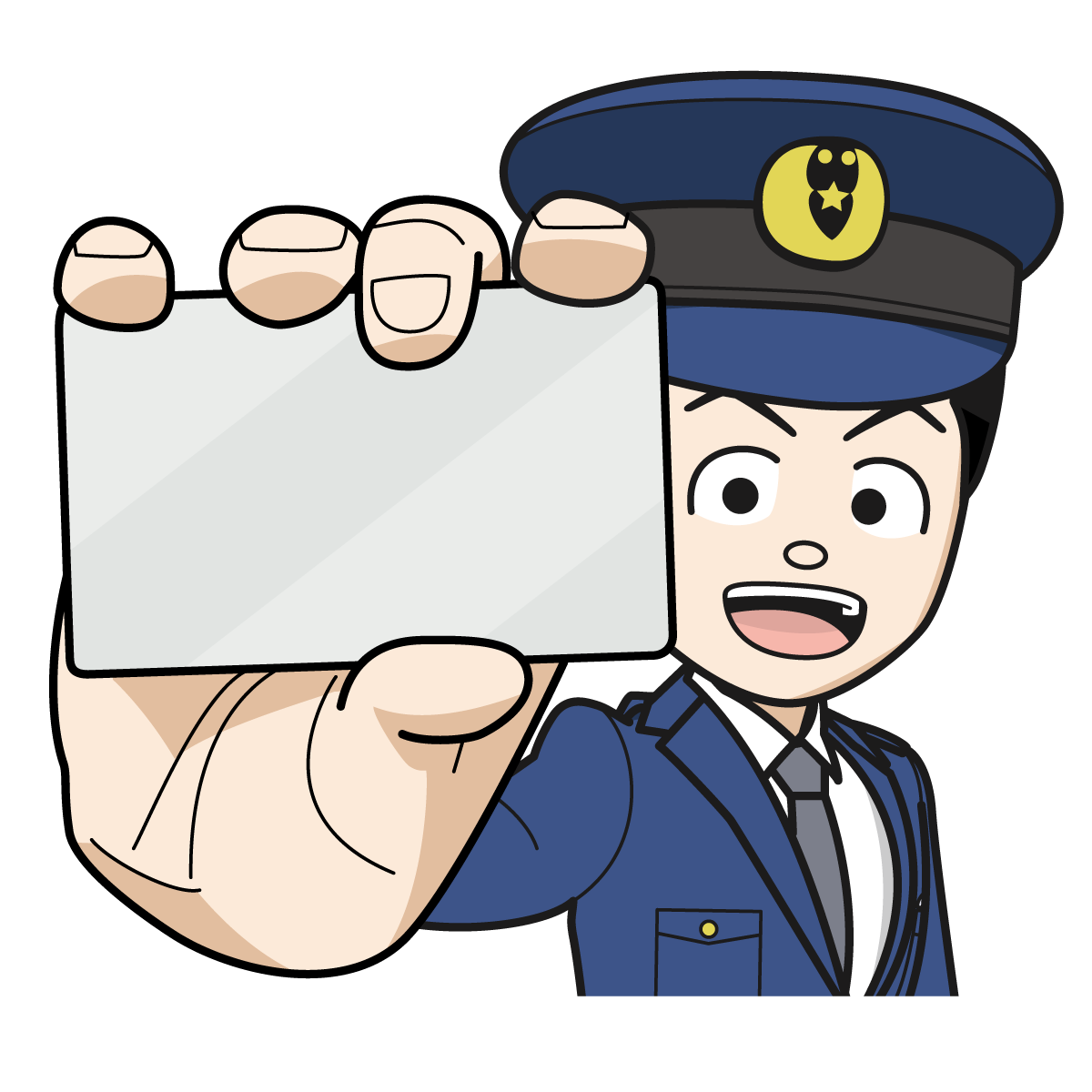 カードをかざす警察官 男 04 1 イラスト Mido Kichi