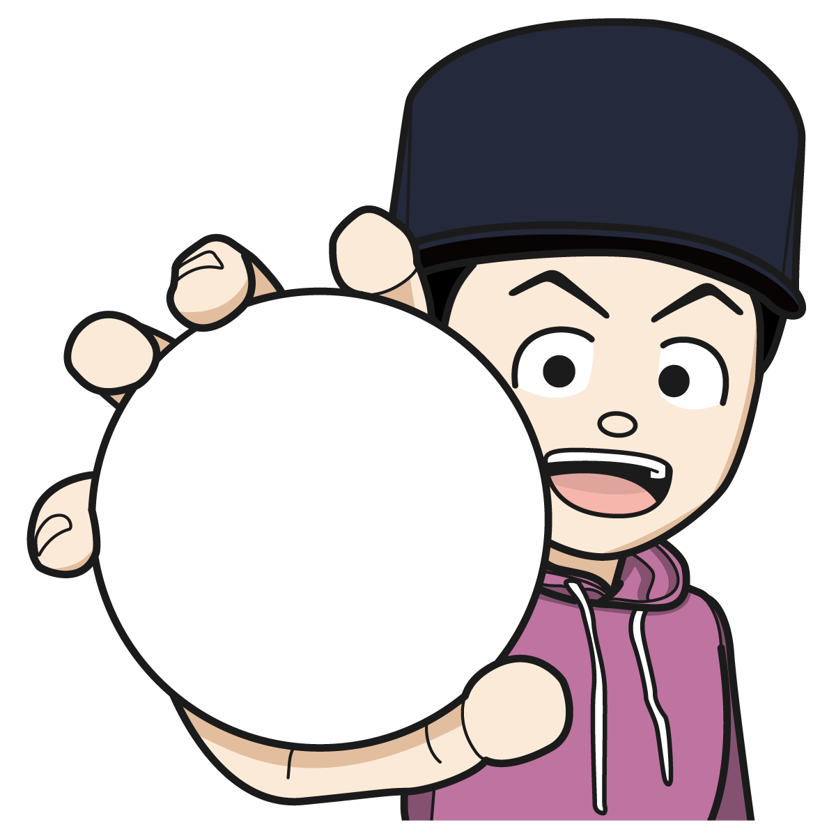 プレート ボール 玉を見せる若者 ラッパー 男 Item 47 イラスト Mido Kichi